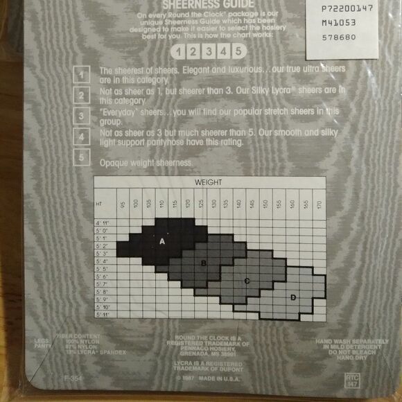 NWT DS Vintage Round the Clock Control Top Ultra Sheer Sandaltoe Pantyhose (3) - Picture 4 of 7